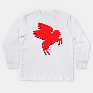 Red Pegasus Kids Long Sleeve T-Shirt